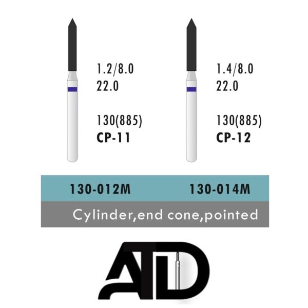 فرز ATD Cylinder End cone Pointed (بسته 5 عددی)